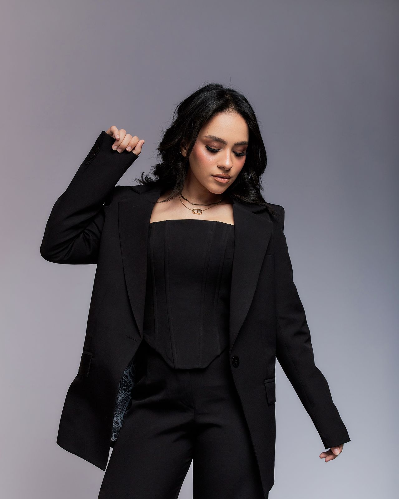 black plain suit